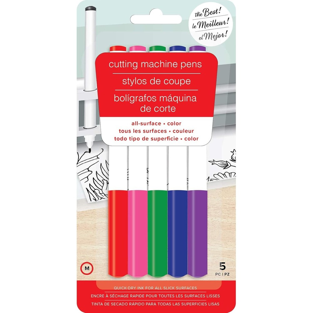 American Crafts Cutting Machine Pens Unisex OS Multicolor New 5 Pack Medium Tip